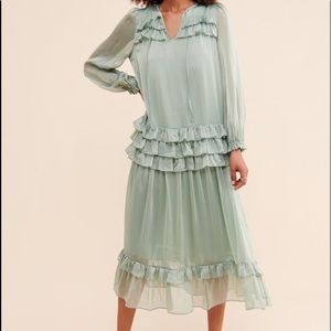 Current Air Layered Ruffle Midi Dress